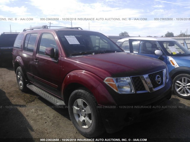 5N1AR18U96C642713 - 2006 NISSAN PATHFINDER LE/SE/XE RED photo 1