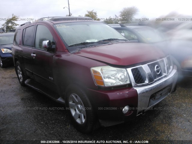 5N1AA08B55N722884 - 2005 NISSAN ARMADA SE/LE RED photo 1