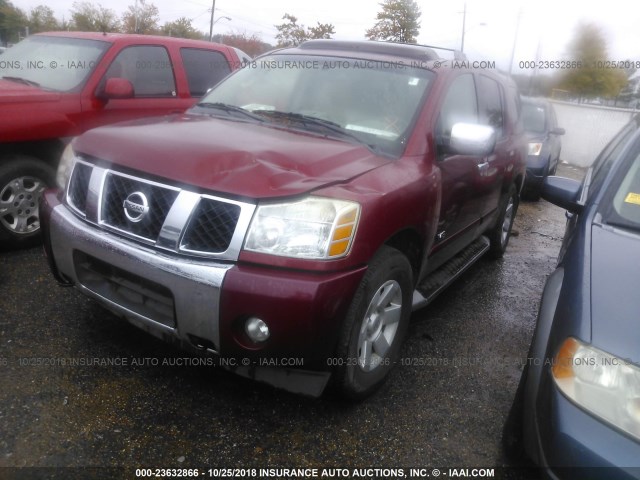 5N1AA08B55N722884 - 2005 NISSAN ARMADA SE/LE RED photo 2