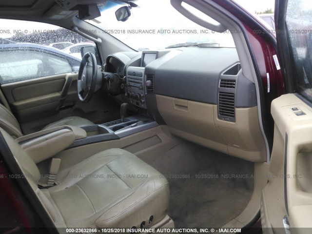 5N1AA08B55N722884 - 2005 NISSAN ARMADA SE/LE RED photo 5