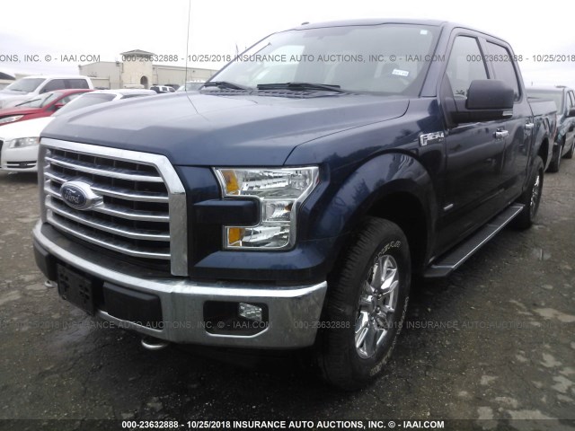 1FTEW1EP6HKC59849 - 2017 FORD F150 SUPERCREW BLUE photo 2