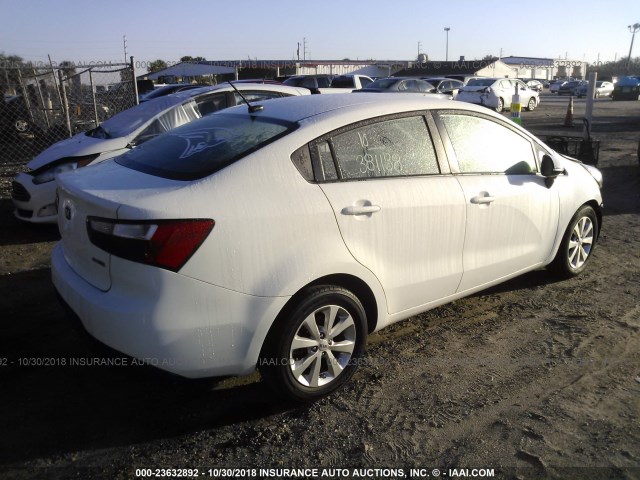 KNADN4A37E6381138 - 2014 KIA RIO EX WHITE photo 4