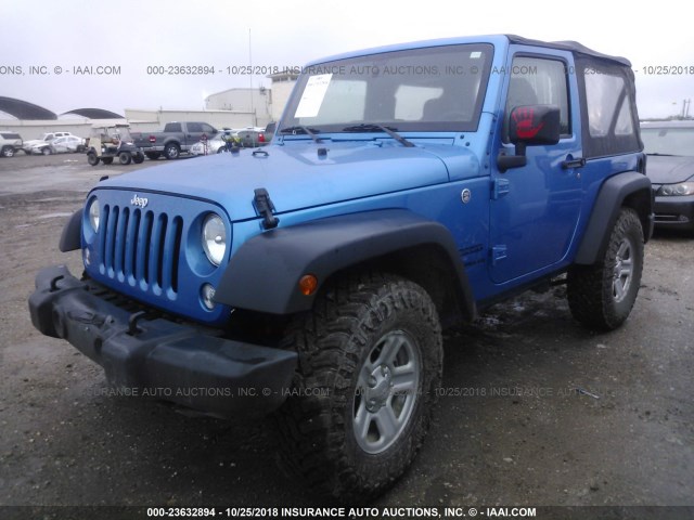 1C4AJWAG4GL308295 - 2016 JEEP WRANGLER SPORT BLUE photo 2