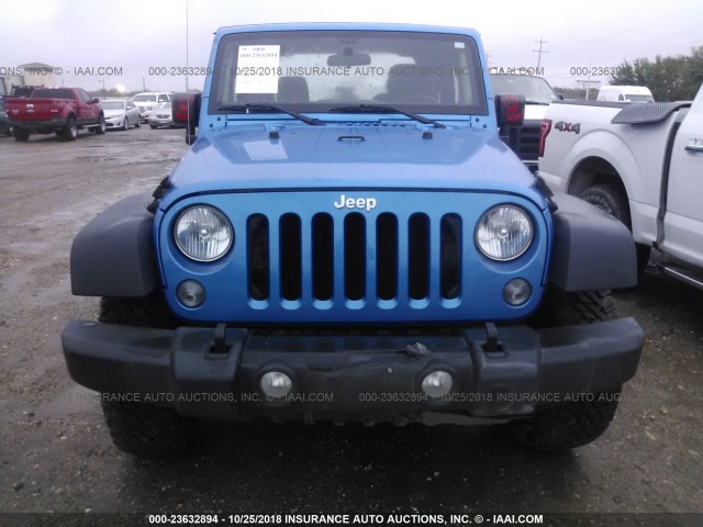 1C4AJWAG4GL308295 - 2016 JEEP WRANGLER SPORT BLUE photo 6