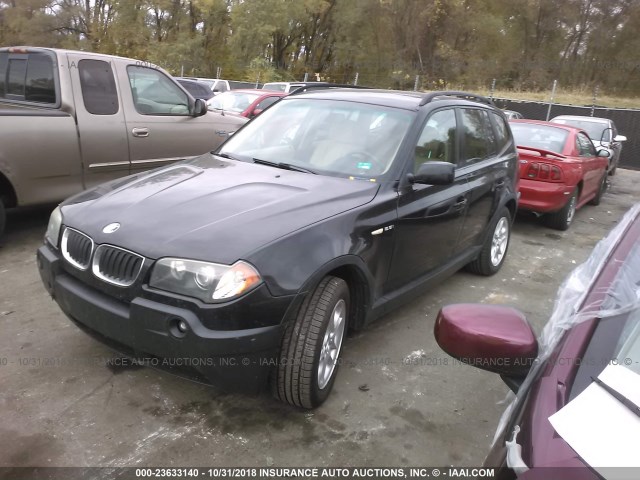 WBXPA73465WC49397 - 2005 BMW X3 2.5I BLACK photo 2