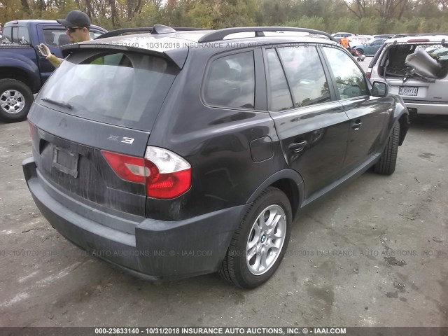 WBXPA73465WC49397 - 2005 BMW X3 2.5I BLACK photo 4