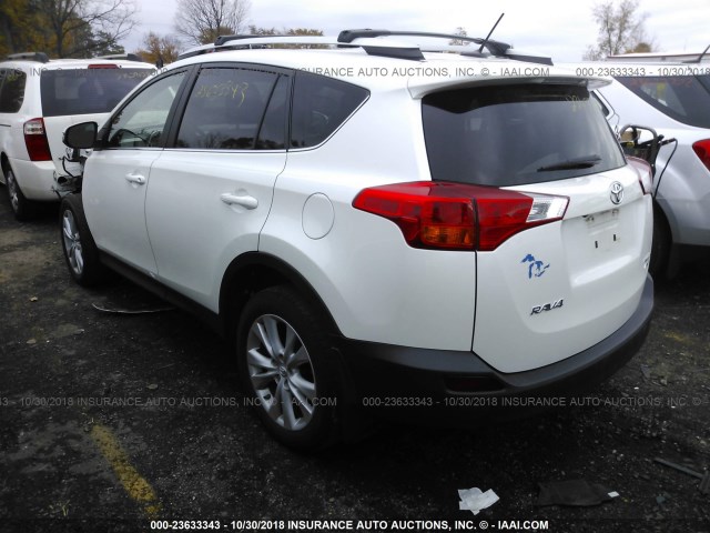 2T3DFREV0DW007878 - 2013 TOYOTA RAV4 LIMITED WHITE photo 3