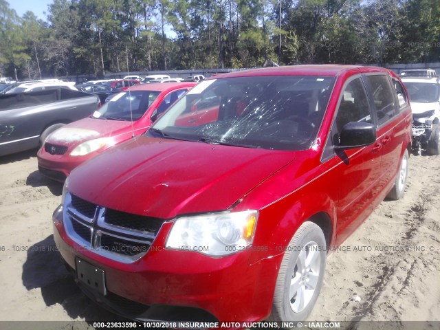 2C4RDGBG9DR651587 - 2013 DODGE GRAND CARAVAN SE RED photo 2