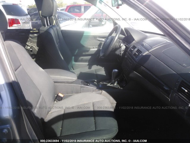 WBXPC93497WF22678 - 2007 BMW X3 3.0SI GRAY photo 5