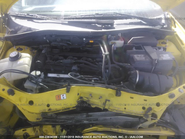1FAFP31N66W165287 - 2006 FORD FOCUS ZX3 YELLOW photo 10