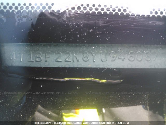 4T1BF22K8YU946087 - 2000 TOYOTA CAMRY LE/XLE GRAY photo 9