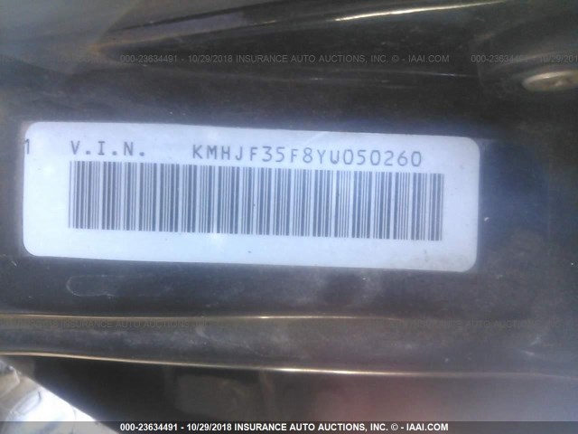 KMHJF35F8YU050260 - 2000 HYUNDAI ELANTRA GLS BLACK photo 9