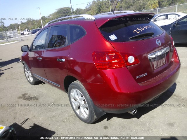 JN8AS5MT1CW303567 - 2012 NISSAN ROGUE S/SV RED photo 3