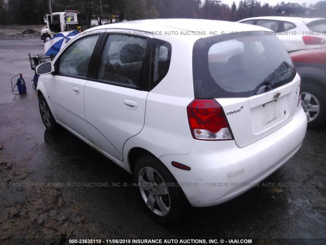 KL1TD66657B726748 - 2007 CHEVROLET AVEO LS WHITE photo 3