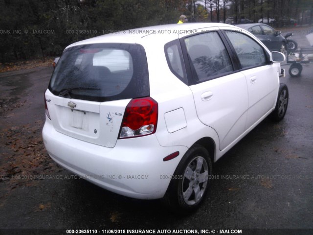 KL1TD66657B726748 - 2007 CHEVROLET AVEO LS WHITE photo 4