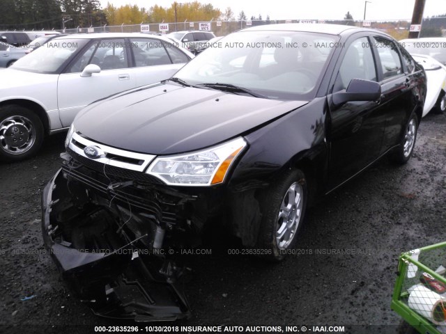 1FAHP35N28W180567 - 2008 FORD FOCUS SE/SEL/SES BLACK photo 2