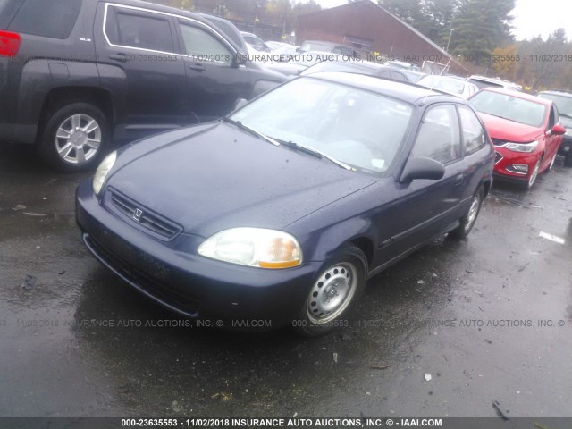 2HGEJ6321VH121675 - 1997 HONDA CIVIC CX Dark Blue photo 2