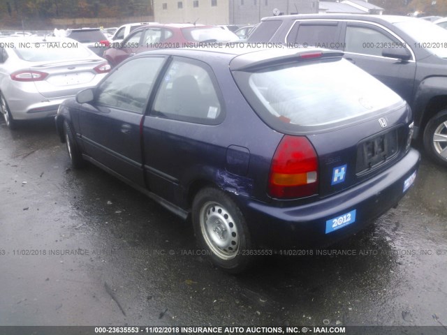 2HGEJ6321VH121675 - 1997 HONDA CIVIC CX Dark Blue photo 3