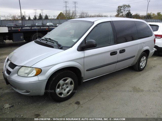 1D4GP24R83B250130 - 2003 DODGE GRAND CARAVAN SE SILVER photo 2