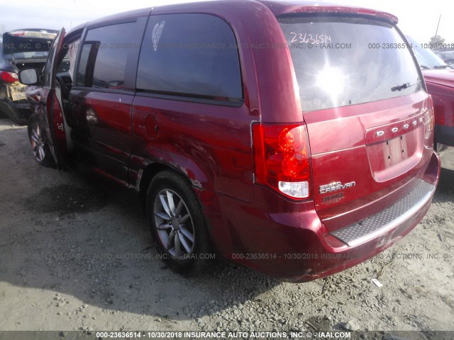 2C4RDGBG5ER417058 - 2014 DODGE GRAND CARAVAN SE MAROON photo 3