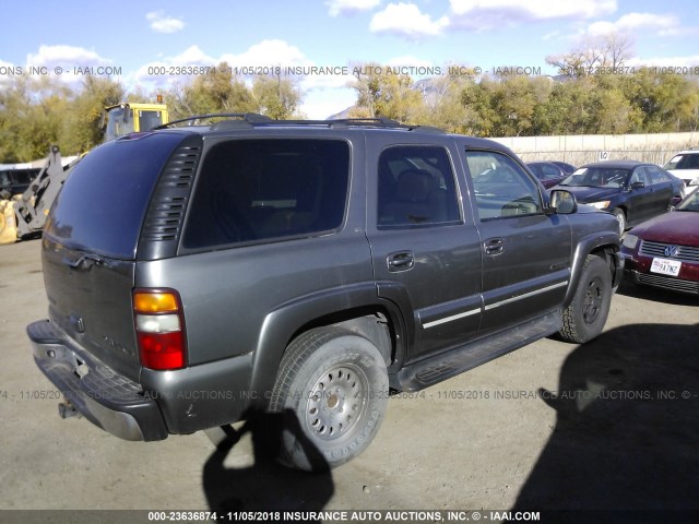 1GNEK13Z42J263046 - 2002 CHEVROLET TAHOE K1500 GRAY photo 4