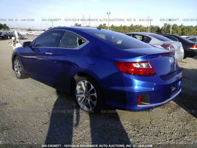 1HGCT2B87DA011081 - 2013 HONDA ACCORD EXL BLUE photo 3