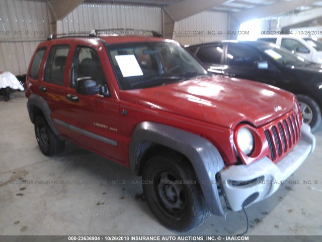 1J4GK48K42W321698 - 2002 JEEP LIBERTY SPORT RED photo 1