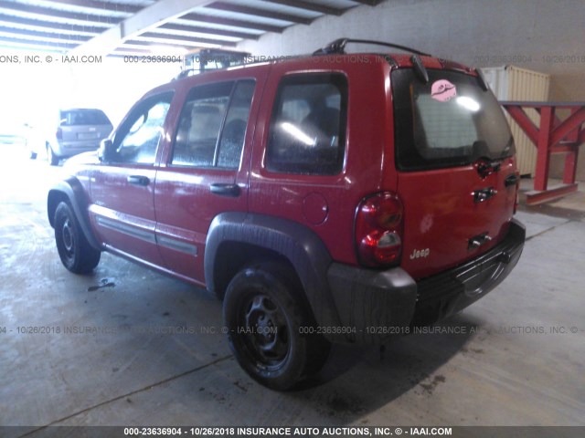 1J4GK48K42W321698 - 2002 JEEP LIBERTY SPORT RED photo 3