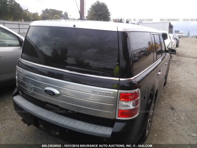 2FMGK5DC8ABA29350 - 2010 FORD FLEX LIMITED BLACK photo 4