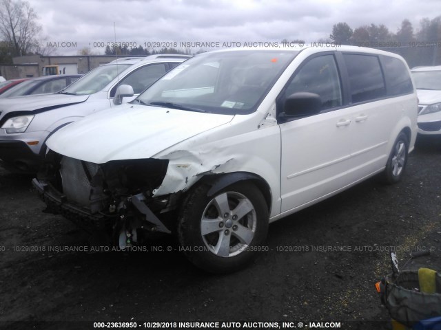 2C4RDGBG9DR517016 - 2013 DODGE GRAND CARAVAN SE WHITE photo 2