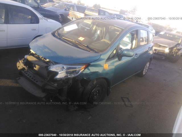 3N1CE2CP4EL430050 - 2014 NISSAN VERSA NOTE S/S PLUS/SV/SL BLUE photo 2