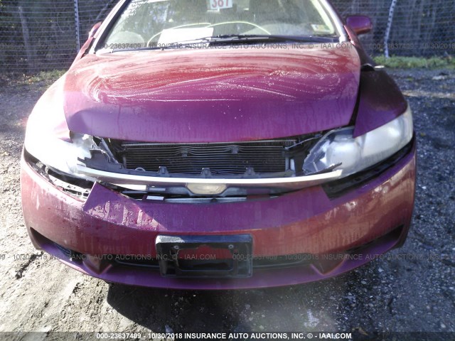 2HGFA1F57BH547430 - 2011 HONDA CIVIC LX MAROON photo 6