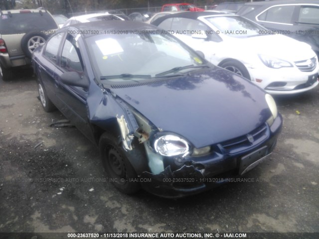 1B3ES26C82D535863 - 2002 DODGE NEON BLUE photo 1