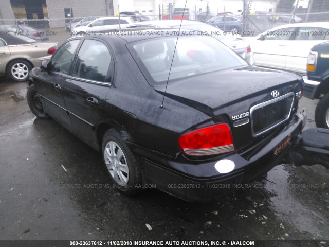 KMHWF25H15A182551 - 2005 HYUNDAI SONATA GL BLACK photo 3