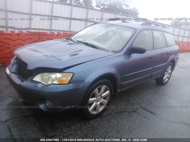 4S4BP61C067307213 - 2006 SUBARU LEGACY OUTBACK 2.5I BLUE photo 2