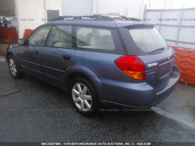 4S4BP61C067307213 - 2006 SUBARU LEGACY OUTBACK 2.5I BLUE photo 3