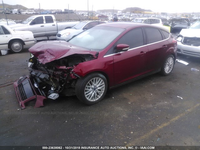 1FADP3N26EL423122 - 2014 FORD FOCUS TITANIUM RED photo 2