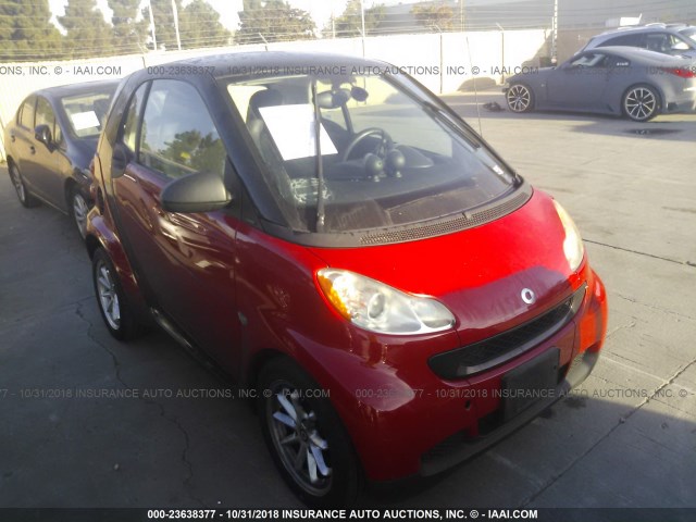 WMEEJ31X19K238801 - 2009 SMART FORTWO PURE/PASSION RED photo 1
