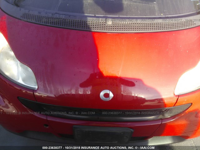 WMEEJ31X19K238801 - 2009 SMART FORTWO PURE/PASSION RED photo 10