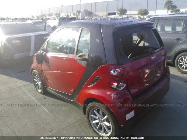 WMEEJ31X19K238801 - 2009 SMART FORTWO PURE/PASSION RED photo 3