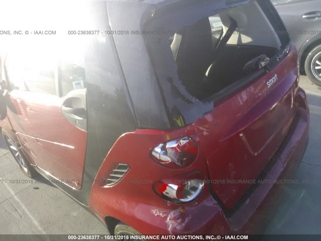 WMEEJ31X19K238801 - 2009 SMART FORTWO PURE/PASSION RED photo 6