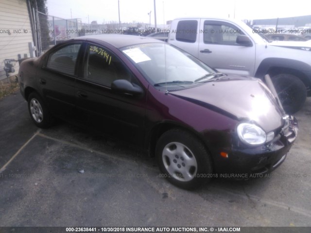 1B3ES26C12D625582 - 2002 DODGE NEON MAROON photo 1