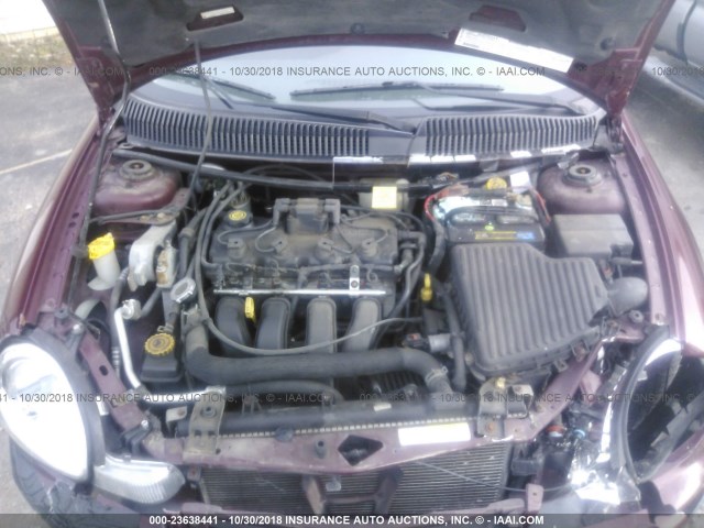 1B3ES26C12D625582 - 2002 DODGE NEON MAROON photo 10