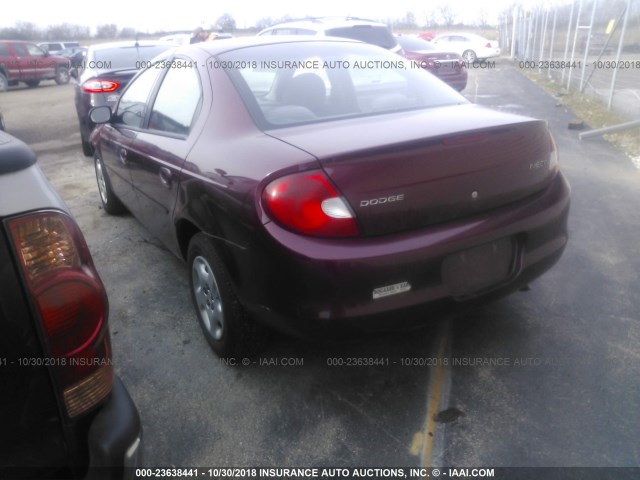 1B3ES26C12D625582 - 2002 DODGE NEON MAROON photo 3