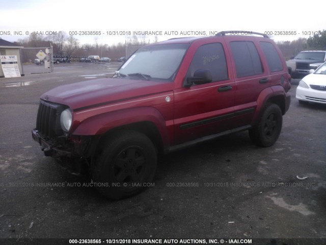 1J4GL38K05W647932 - 2005 JEEP LIBERTY RENEGADE RED photo 2