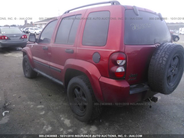 1J4GL38K05W647932 - 2005 JEEP LIBERTY RENEGADE RED photo 3