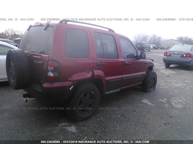 1J4GL38K05W647932 - 2005 JEEP LIBERTY RENEGADE RED photo 4