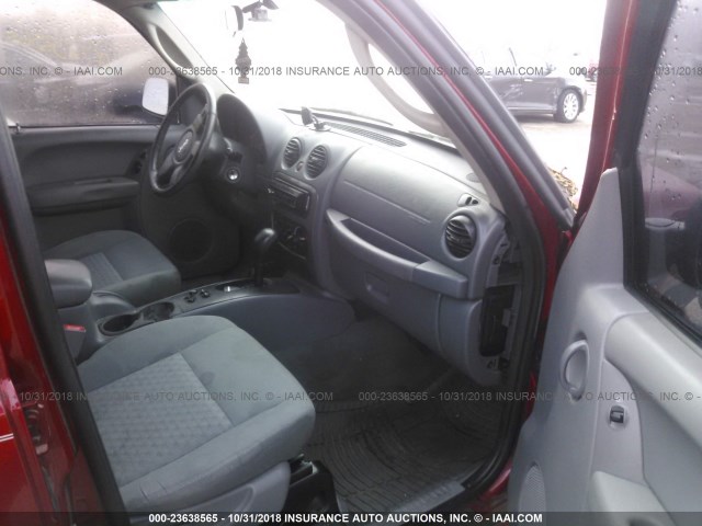 1J4GL38K05W647932 - 2005 JEEP LIBERTY RENEGADE RED photo 5