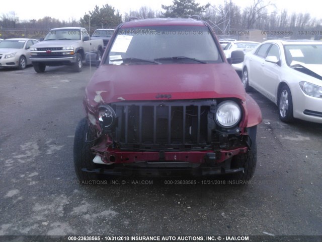 1J4GL38K05W647932 - 2005 JEEP LIBERTY RENEGADE RED photo 6