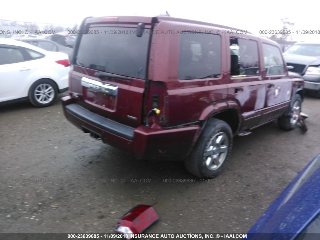 1J8HG58298C105804 - 2008 JEEP COMMANDER LIMITED RED photo 4